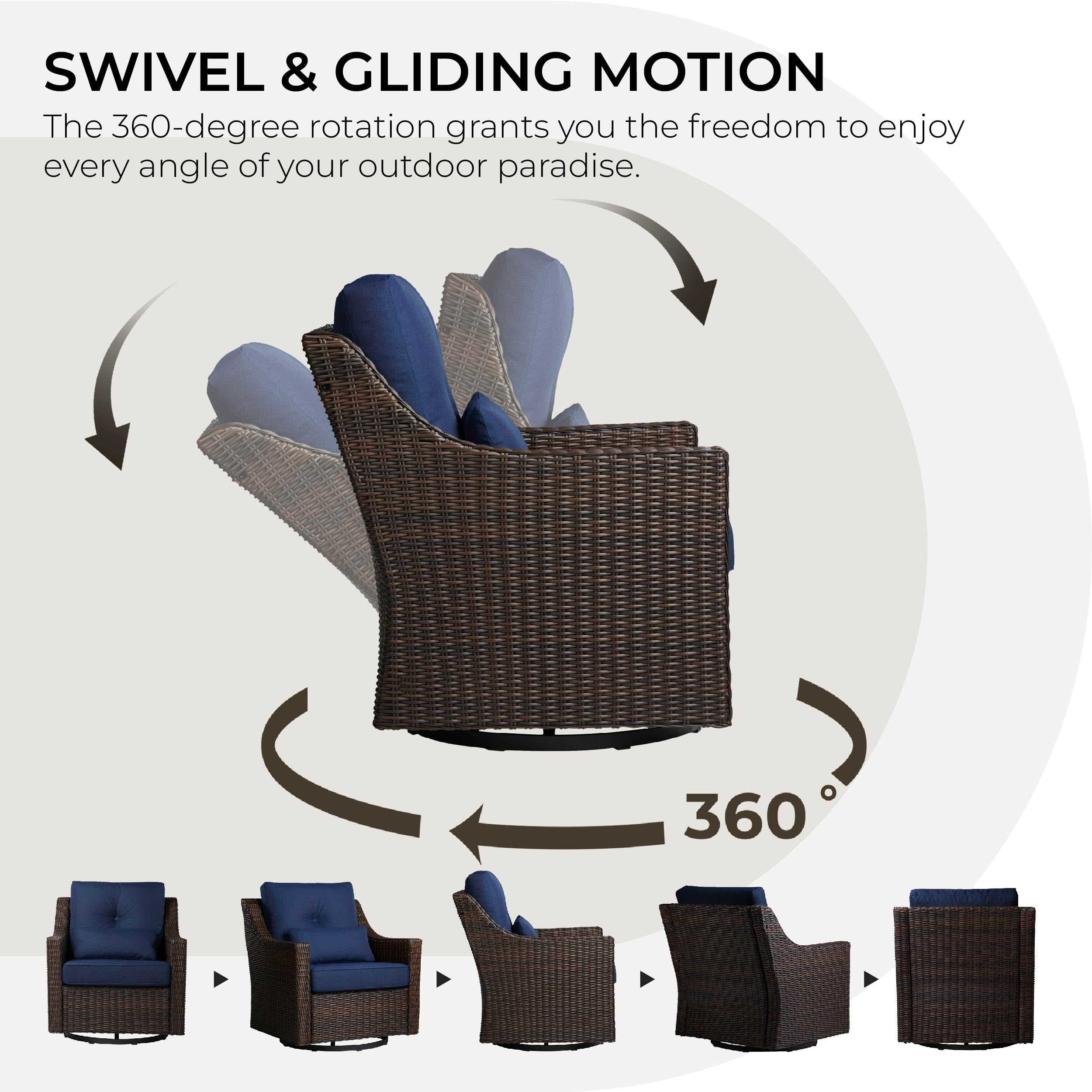 Amazon.com: CHITA Patio Wicker Chair, 360° Rocking Swivel